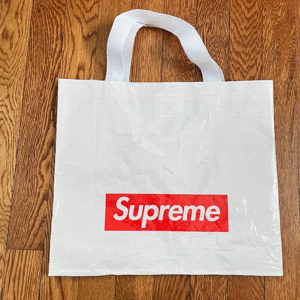 supreme shopping bag white plastic water proof